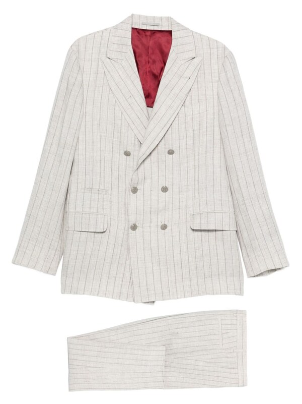  Brunello Cucinelli Brunello Cucinelli Linen Double-breasted Suit 