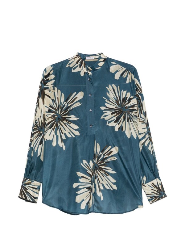  Brunello Cucinelli Brunello Cucinelli Printed Silk Shirt 