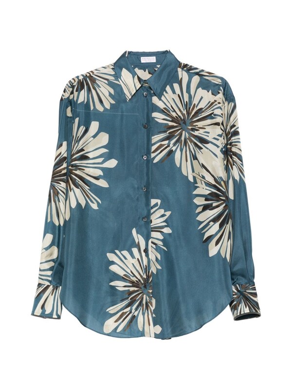  Brunello Cucinelli Brunello Cucinelli Printed Silk Shirt 