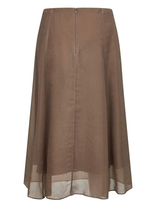  Brunello Cucinelli Brunello Cucinelli Silk Midi Skirt 