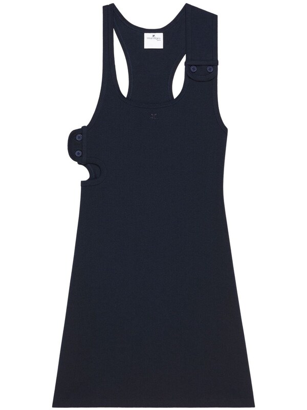  Courrèges Courrèges 90's Ribbed Cotton Mini Dress 