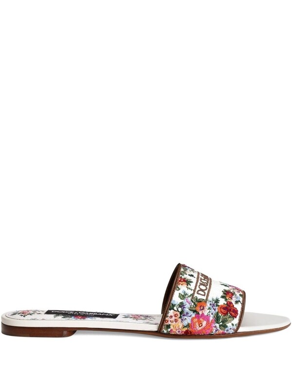  Dolce & Gabbana Dolce & Gabbana Embroidered Flat Sandals 