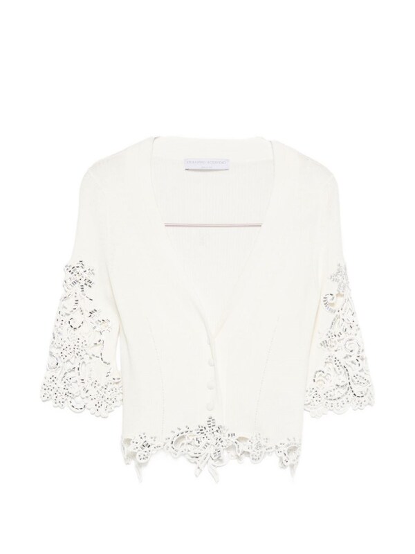  Ermanno Scervino Ermanno Scervino Embroidered Cotton Cardigan 