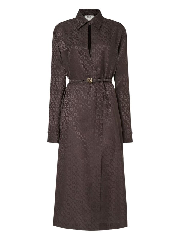  Fendi Fendi Ff Jacquard Silk Maxi Dress 