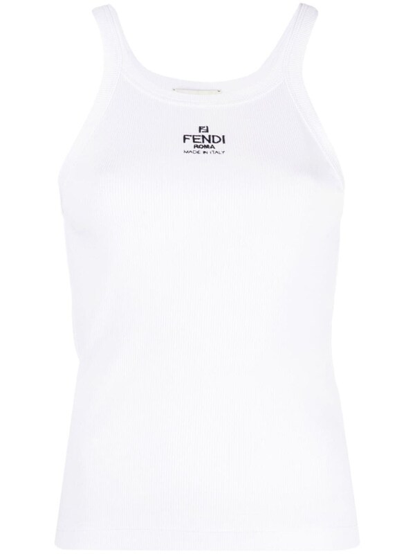  Fendi Fendi Logo Cotton Tank Top 