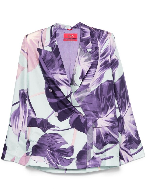  For Restless Sleepers For Restless Sleepers Printed Silk Double-breasted Jacket 