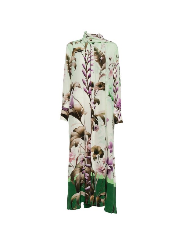  For Restless Sleepers For Restless Sleepers Printed Silk Dress 