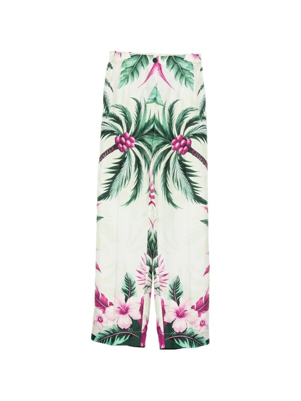  For Restless Sleepers For Restless Sleepers Printed Silk Trousers 
