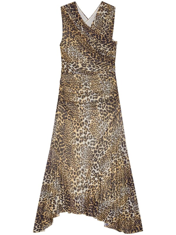  Ganni Ganni Leopard Print Midi Dress 