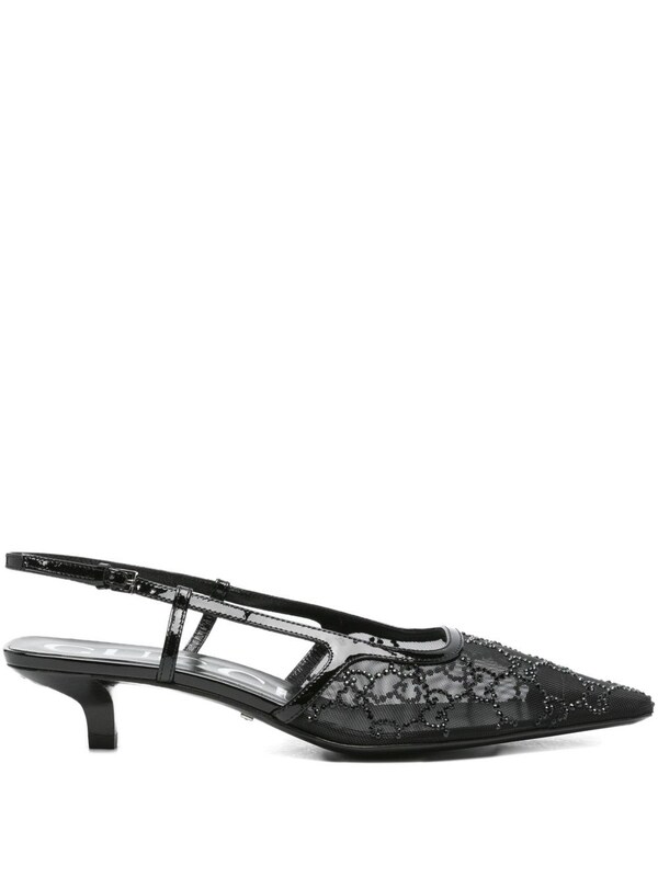  Gucci Gucci Crystal Embellished Slingback Pumps 