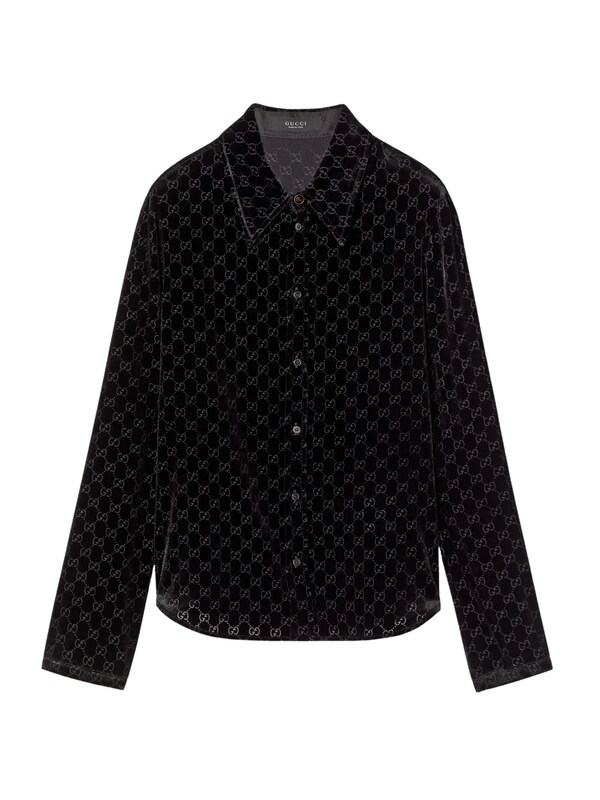  Gucci Gucci Gg Devoré Velvet Shirt 