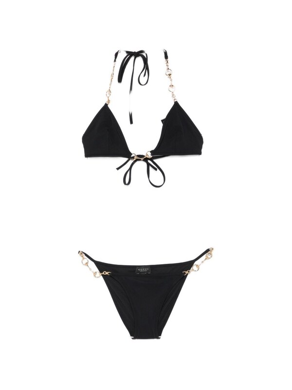  Gucci Gucci Hobrsebit Detail Triangle Bikini Set 