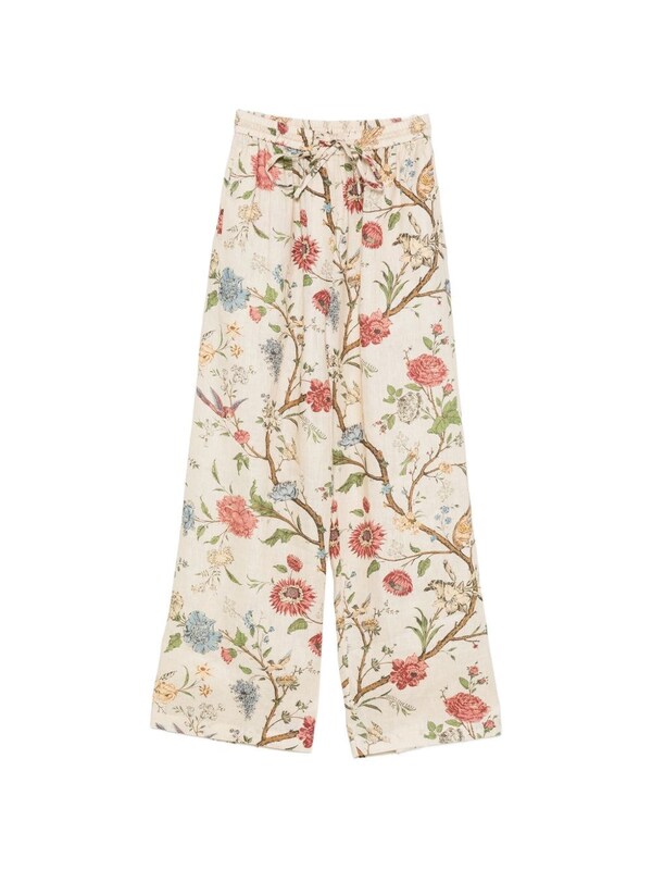 Into The East Into The East Printed Linen Trousers 