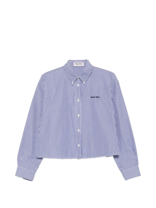 Miu Miu Miu Miu Logo Cotton Shirt 
