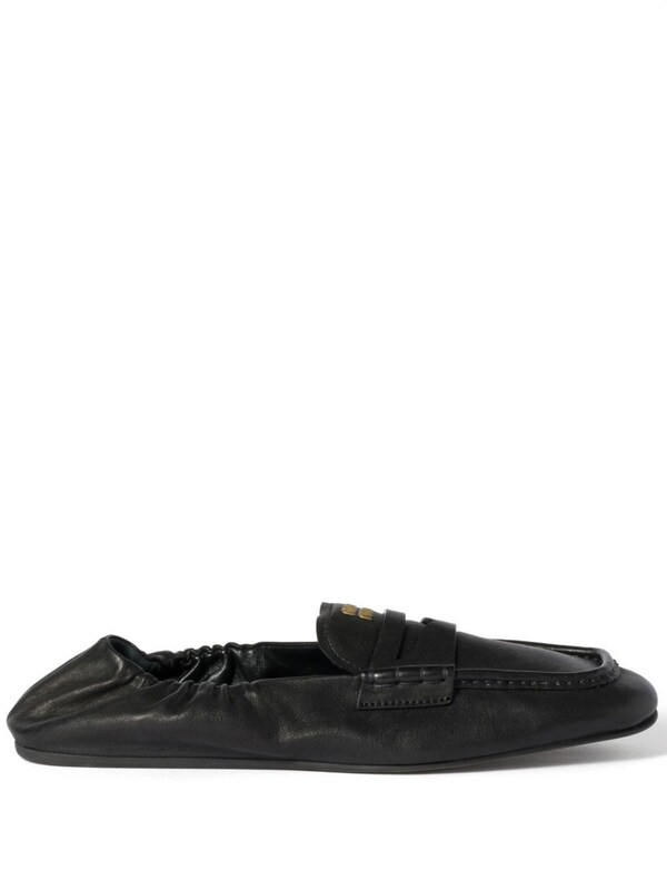  Miu Miu Miu Miu Ruches Leather Loafers 