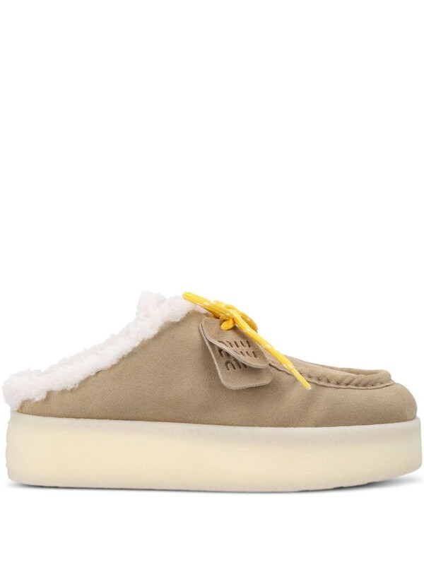  Miu Miu Miu Miu Suede Leather Slippers 
