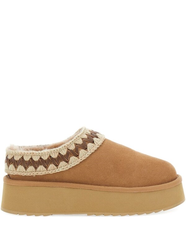  Mou Mou Platform Clog Suede Slippers 