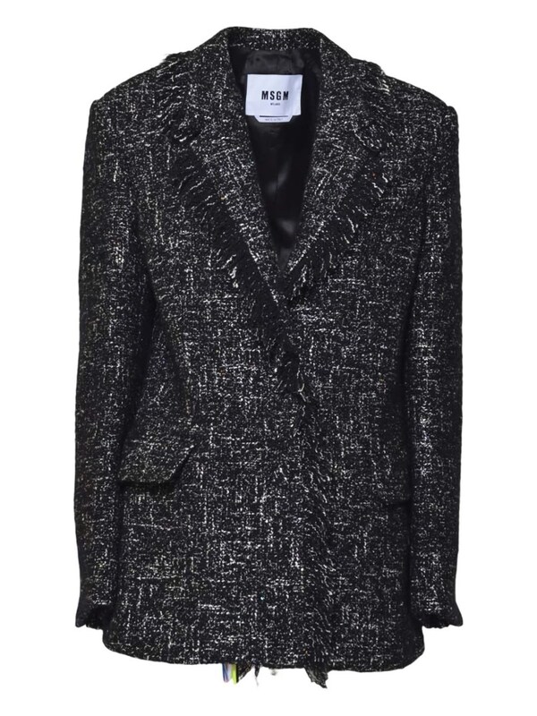  Msgm Msgm Blazer With Franged Edge 