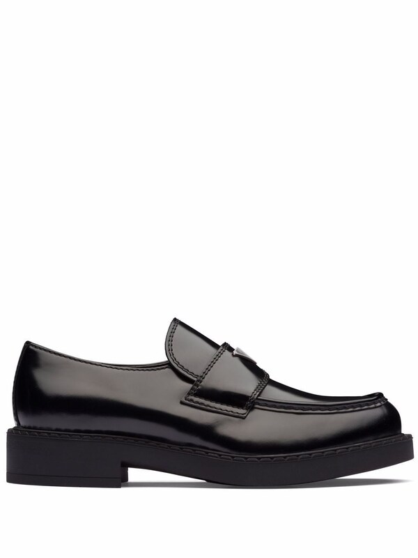  Prada Prada Chocolate Leather Loafers 
