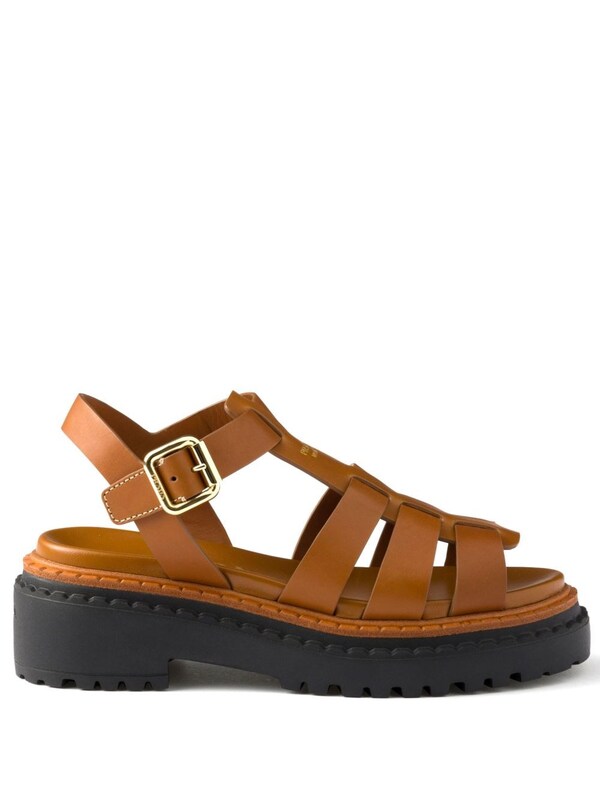  Prada Prada Leather Cage Sandals 