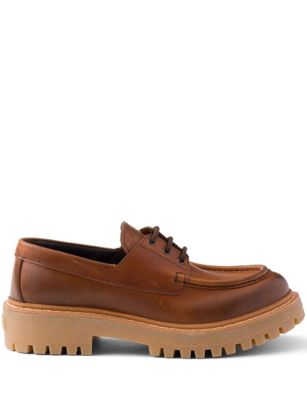  Prada Prada Leather Lace-up Loafers 