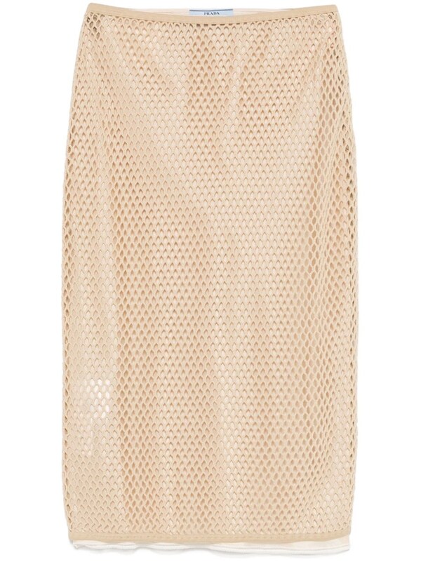  Prada Prada Open-knit Midi Skirt 