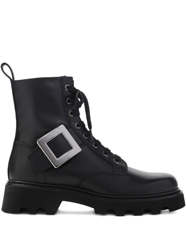  Roger Vivier Roger Vivier Viv Rangers Leather Boots 