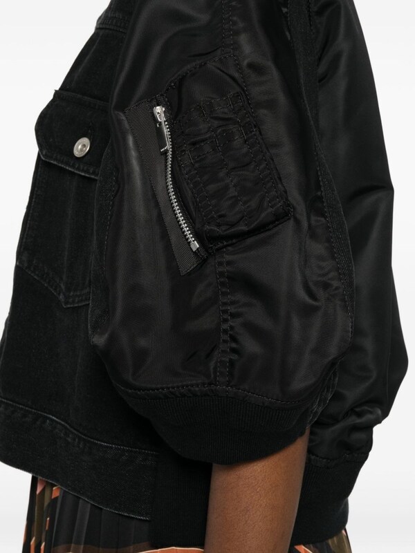  Sacai Sacai Nylon And Denim Jacket 