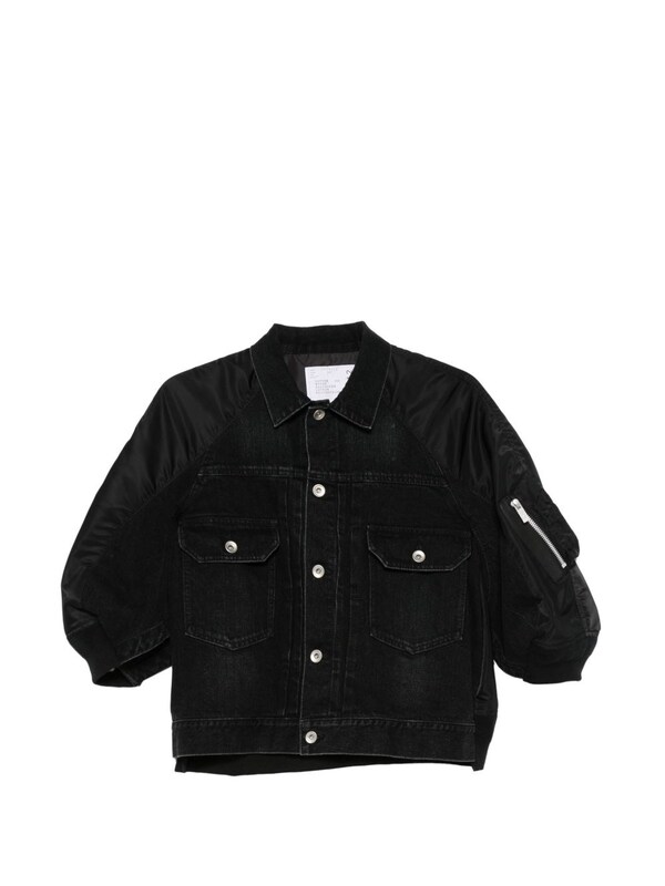  Sacai Sacai Nylon And Denim Jacket 
