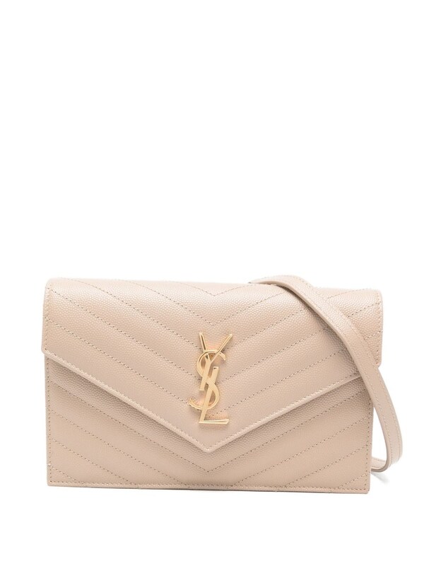  Saint Laurent Saint Laurent Cassandre Leather Wallet On Chain 