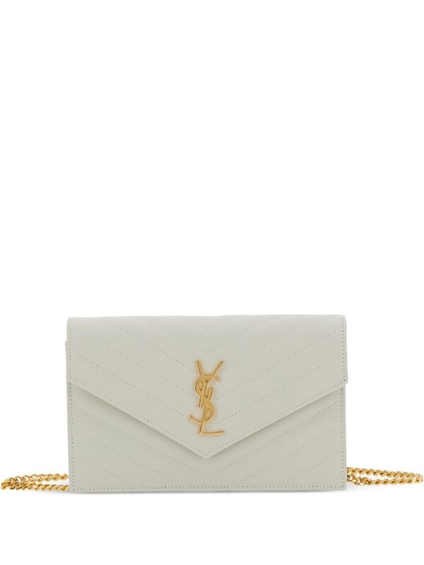  Saint Laurent Saint Laurent Cassandre Leather Wallet On Chain 