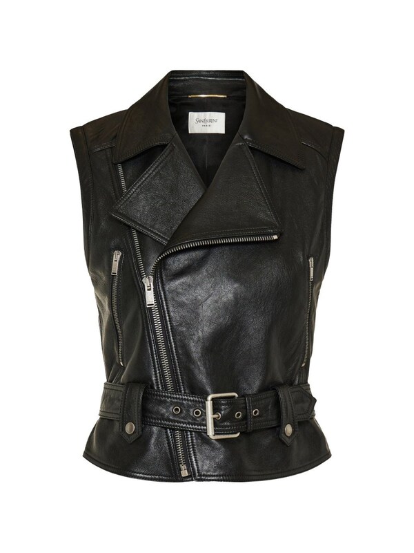  Saint Laurent Saint Laurent Leather Biker Vest 