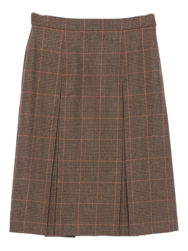  Saint Laurent Saint Laurent Wool Cashmere Midi Skirt 