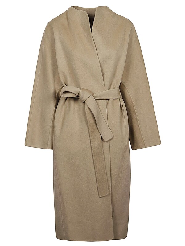  Sandbeige Sandbeige Wool Midi Coat 
