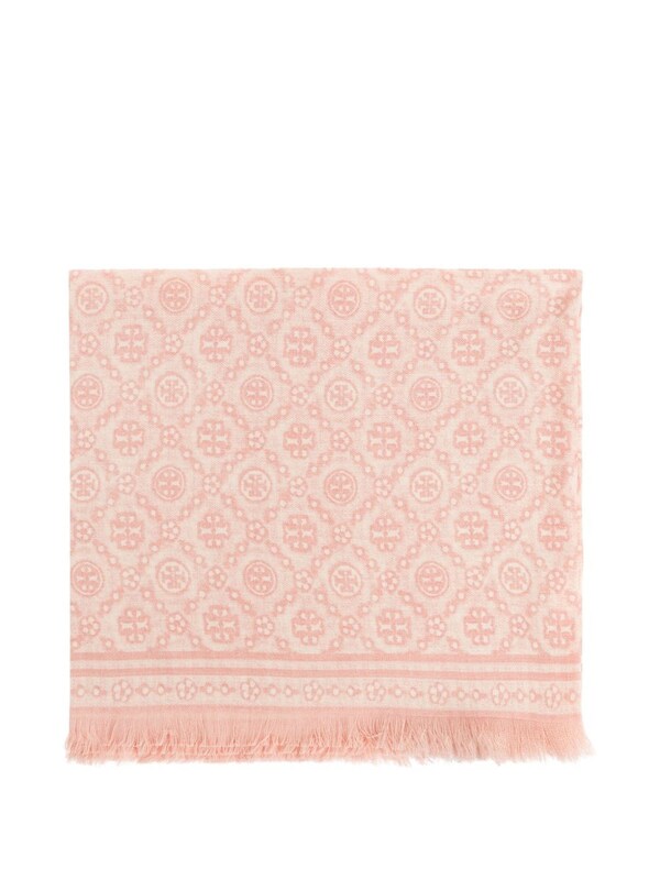  Tory Burch Tory Burch Monogram Wool And Silk Scarf 