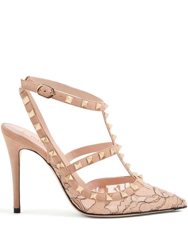  Valentino Garavani Valentino Garavani Rockstud Lace Pumps 