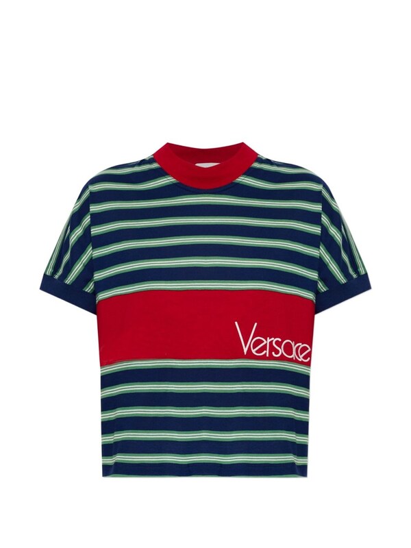  Versace Versace Striped Cotton T-shirt 