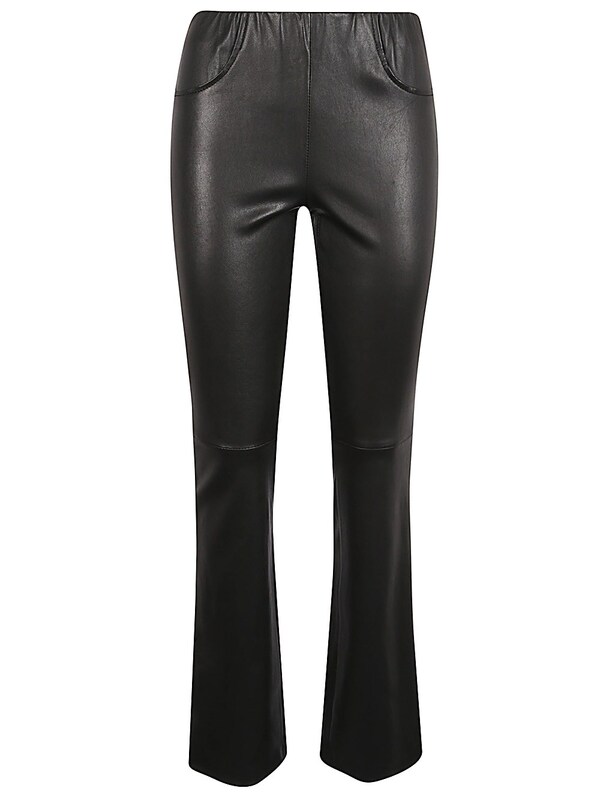  Via Masini 80 Via Masini 80 Leather Flared Leg Trousers 