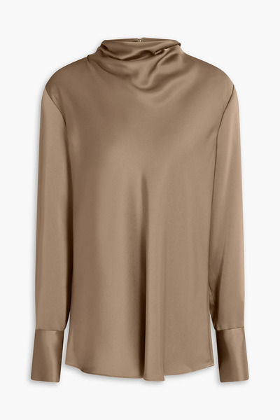  A.emery - Aitken Draped Satin Blouse - Neutral - Uk 12 