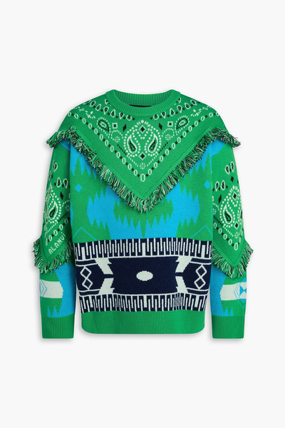  Alanui - Fringed Jacquard-knit Wool Sweater - Green - M 
