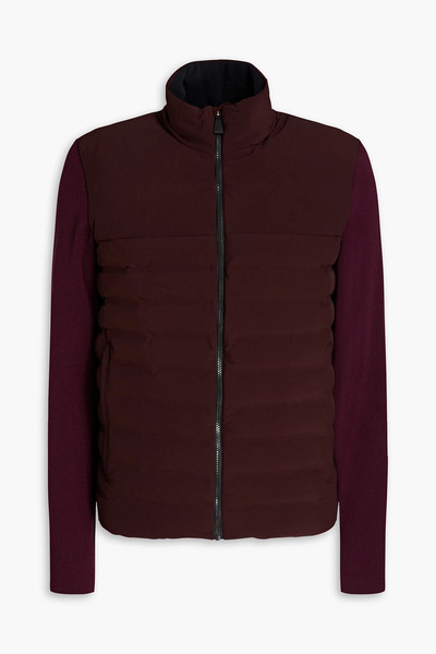  Aztech Mountain - Knit-paneled Quilted Shell Down Jacket - Burgundy - Xs 
