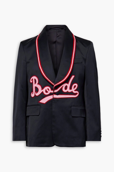  Bode - Embroidered Satin Blazer - Blue - Us 38 