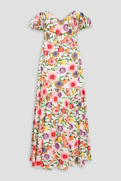  Borgo De Nor - Jazella Off-the-shoulder Ruffled Floral-print Cotton Maxi Dress - Multicolor - Uk/au 12 
