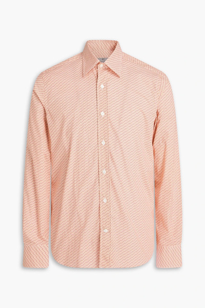  Canali - Printed Cotton-poplin Shirt - Orange - M 