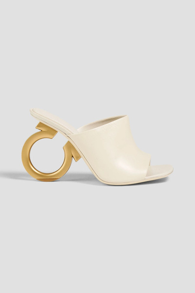  Ferragamo - Astro X5 Leather Mules - White - Us 8 