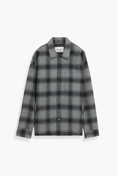  Frame - Checked Cotton-flannel Jacket - Gray - S 