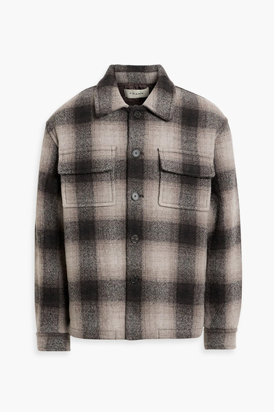  Frame - Checked Padded Wool-blend Overshirt - Gray - L 