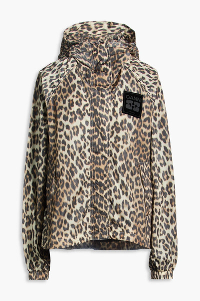 Ganni - Leopard-print Shell Jacket - Animal Print - Xxs/xs 