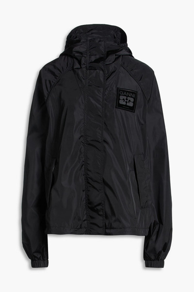  Ganni - Shell Hooed Jacket - Black - Xxl/xxxl 