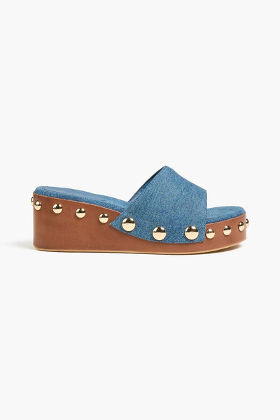  Maje - Embellished Denim Platform Mules - Blue - Eu 36 